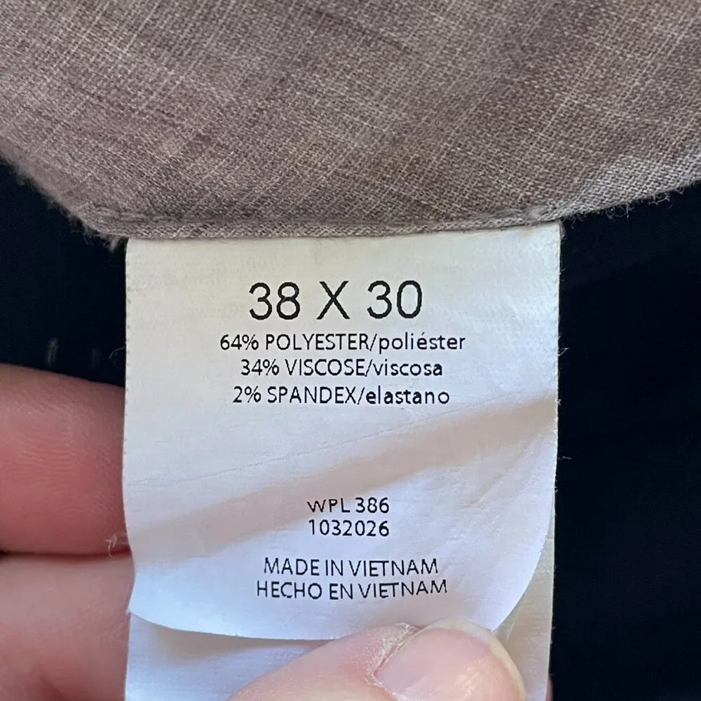 Haggar H26 Premium Stretch Tailored Fit Trousers Navy 38x29 (Tag 30) Old Money